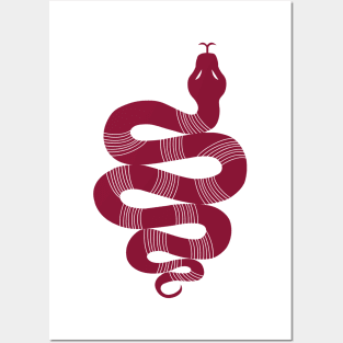 Large Snake burgundy Posters and Art